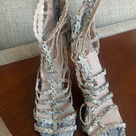 Snakeskin Gladiator Heels - Picture 4 of 7